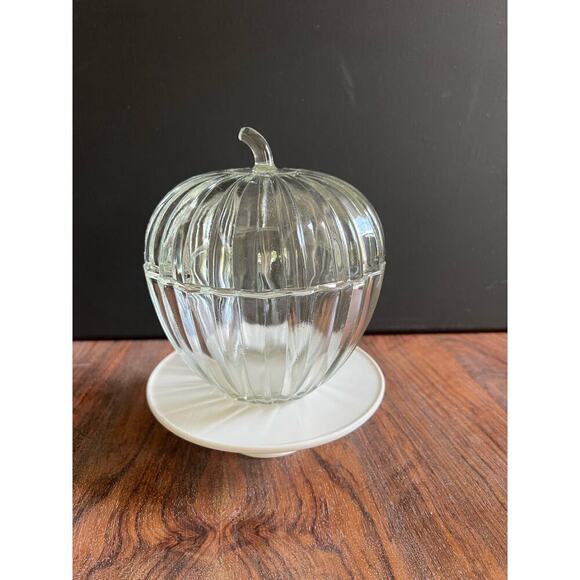 Unknown Other - Vintage Glass Apple Shape Candy Dish